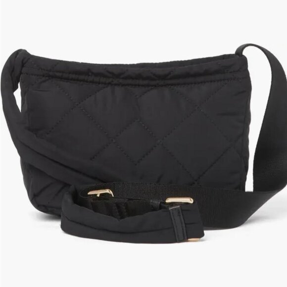 Marc Jacobs Quilted Nylon Crossbody Bag In Black Small Light Smudge On Zipper - Picture 3 of 4